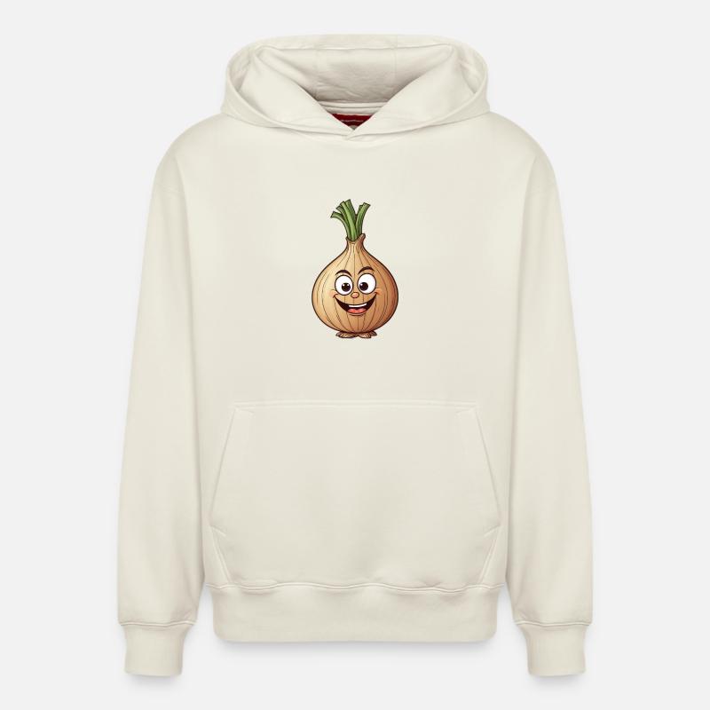 Dessin animé oignon cadeau parfait - Sweat à capuche unisexe décontracté en coton biologique – de SPREAD - blanc cassé