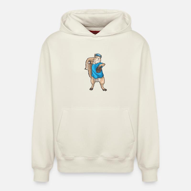 Gant de baseball Squirrel - Sweat à capuche unisexe décontracté en coton biologique – de SPREAD - blanc cassé