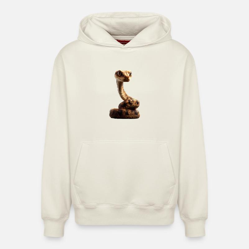 Schlange Python Kobra Klapperschlange Schlangen - Relaxed Unisex Organic Hoodie – von SPREAD - Naturweiß