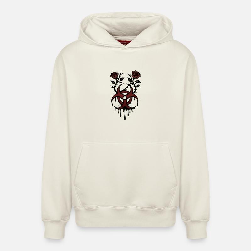 Underground biohazard - Roses de sang - Sweat à capuche unisexe décontracté en coton biologique – de SPREAD - blanc cassé