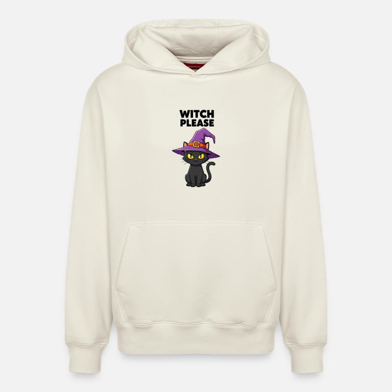 Mitternachtskätzchen-Hexe - Relaxed Unisex Organic Hoodie – von SPREAD - Naturweiß