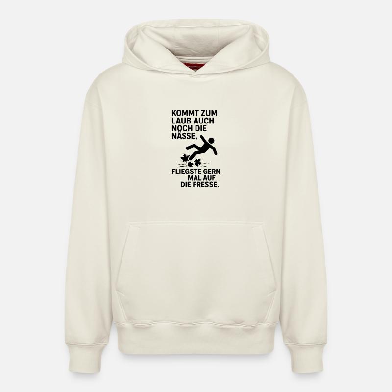 Feuilles humides Automne Dicton - Sweat à capuche unisexe décontracté en coton biologique – de SPREAD - blanc cassé