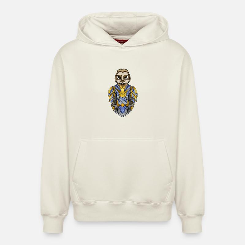 Knight Sloth cool - Sweat à capuche unisexe décontracté en coton biologique – de SPREAD - blanc cassé