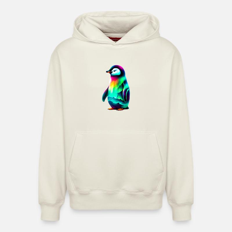 Pingouin - Sweat à capuche unisexe décontracté en coton biologique – de SPREAD - blanc cassé