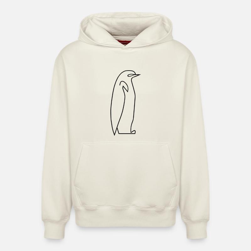 Pingouin - Sweat à capuche unisexe décontracté en coton biologique – de SPREAD - blanc cassé