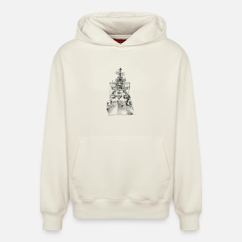 Bateau - Sweat à capuche unisexe décontracté en coton biologique – de SPREAD - blanc cassé