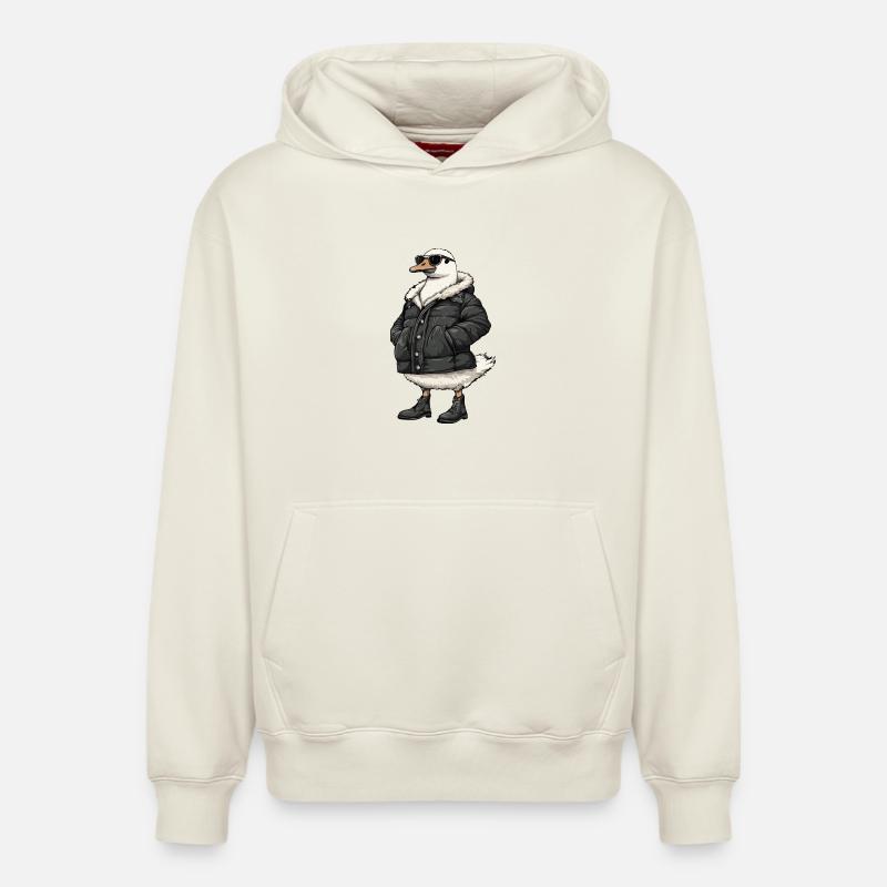 Oie Cool Hiver - Sweat à capuche unisexe décontracté en coton biologique – de SPREAD - blanc cassé