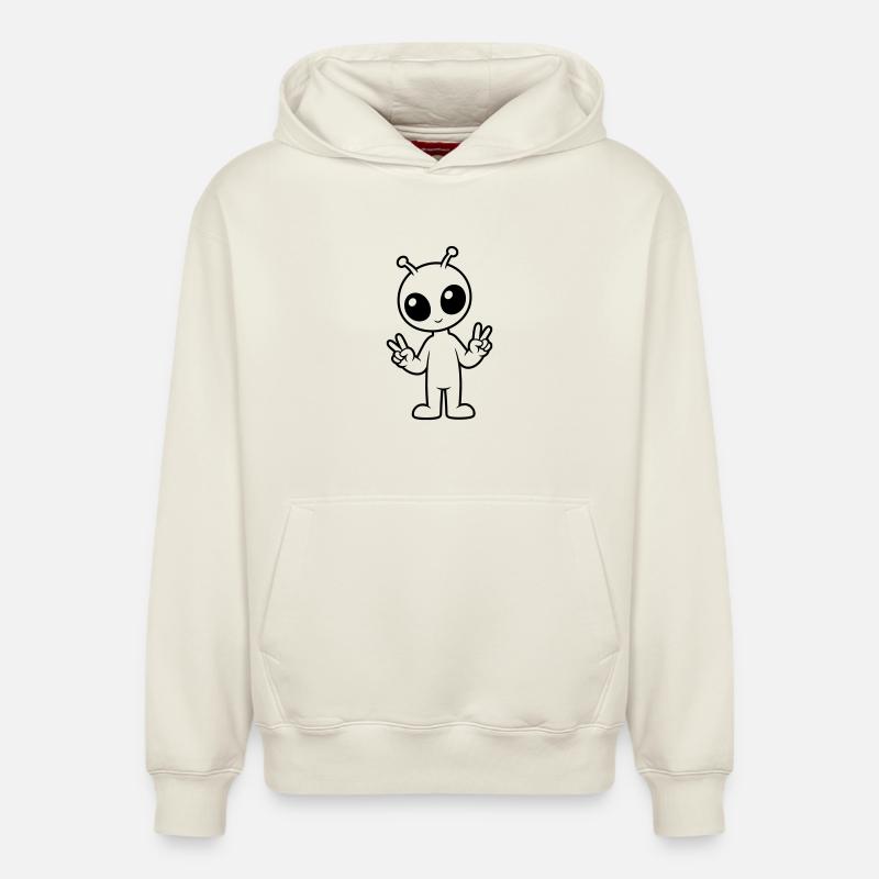 Paix extraterrestre - Sweat à capuche unisexe décontracté en coton biologique – de SPREAD - blanc cassé