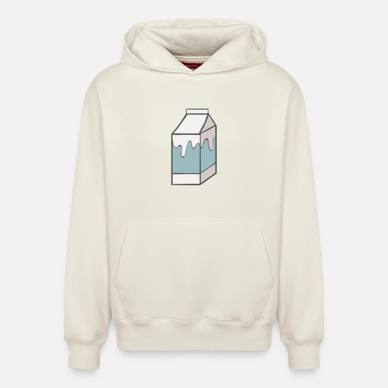 Lait - Sweat à capuche unisexe décontracté en coton biologique – de SPREAD - blanc cassé