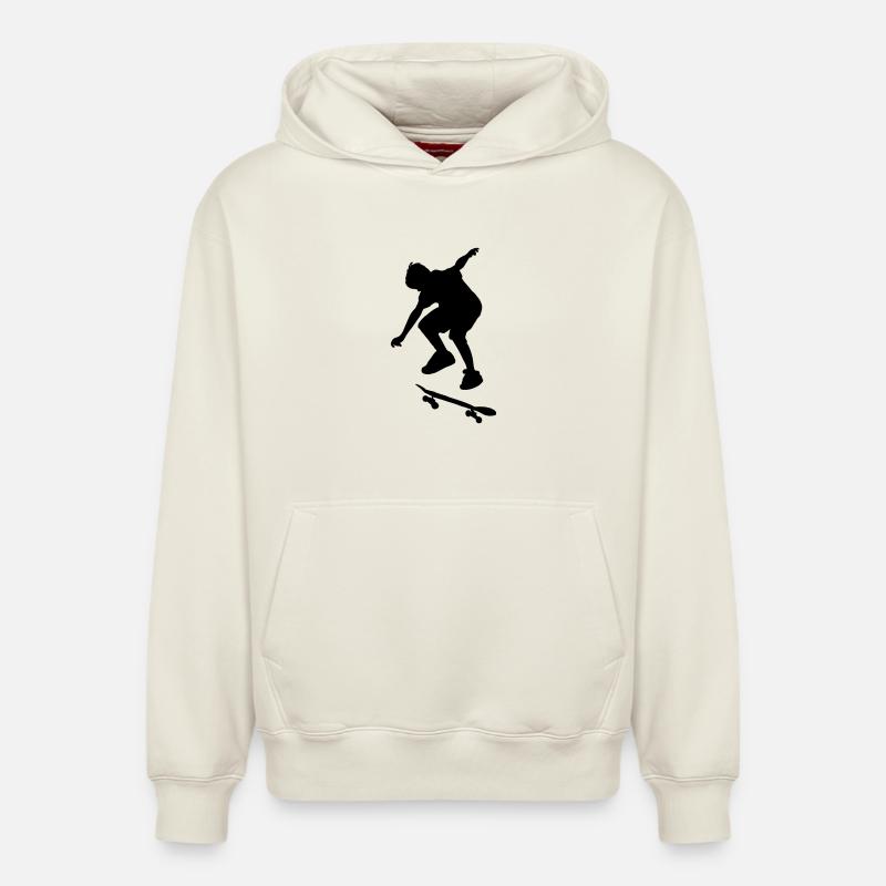 Astuces de skateboard - Sweat à capuche unisexe décontracté en coton biologique – de SPREAD - blanc cassé