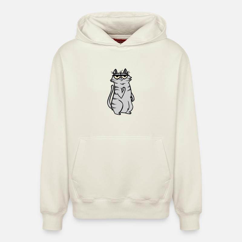 Chat Chats - Sweat à capuche unisexe décontracté en coton biologique – de SPREAD - blanc cassé