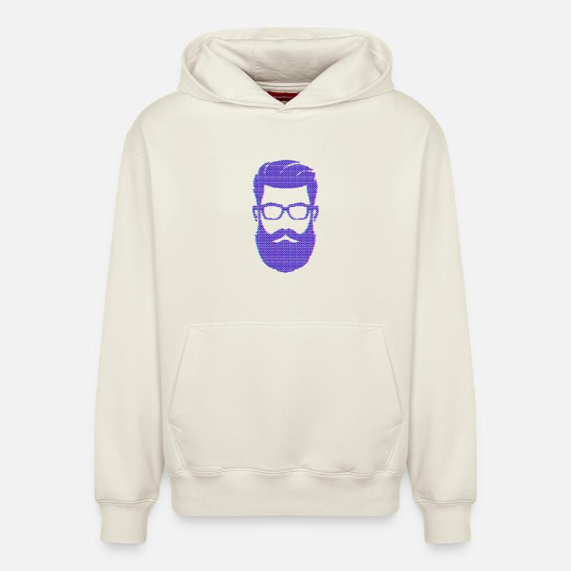 Bartträger Männlichkeit Schnurrbart Bart - Relaxed Unisex Organic Hoodie – von SPREAD - Naturweiß