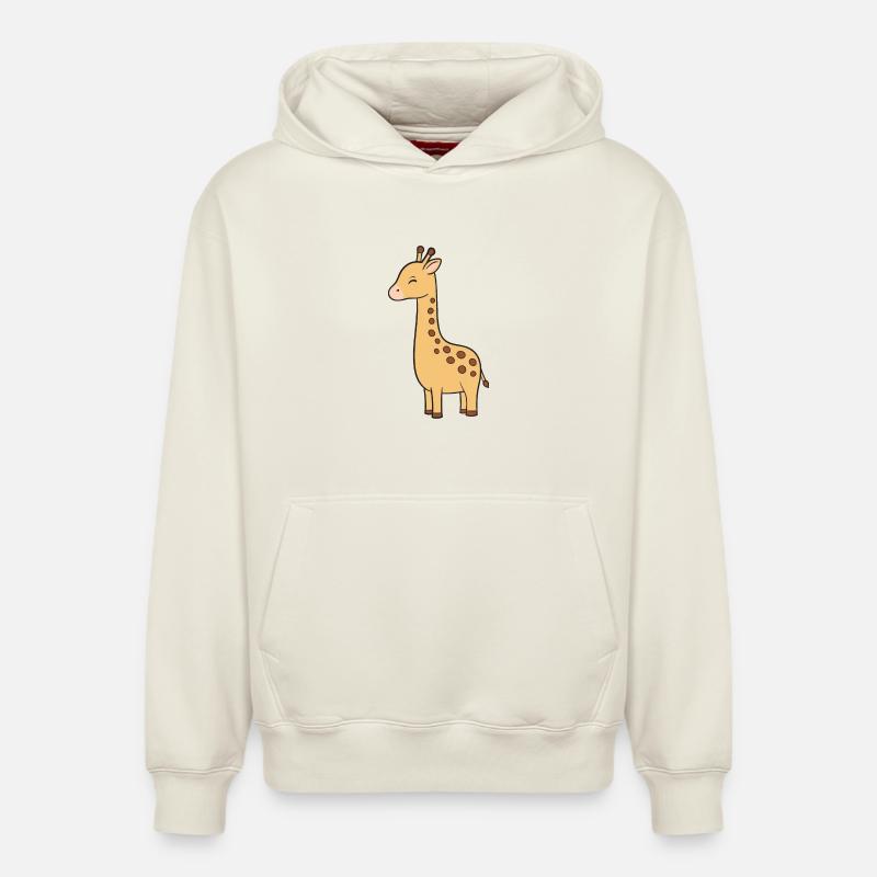 Girafe - Sweat à capuche unisexe décontracté en coton biologique – de SPREAD - blanc cassé