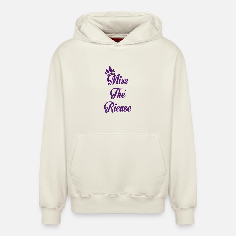 Fräulein Lachender Tee - Relaxed Unisex Organic Hoodie – von SPREAD - Naturweiß