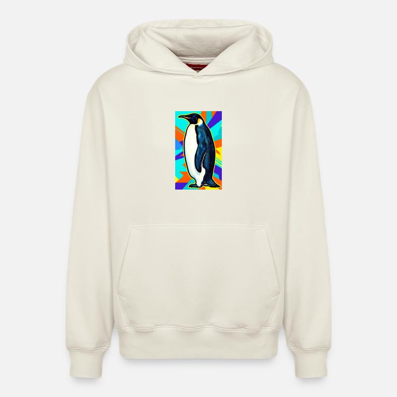 pingouin - Sweat à capuche unisexe décontracté en coton biologique – de SPREAD - blanc cassé