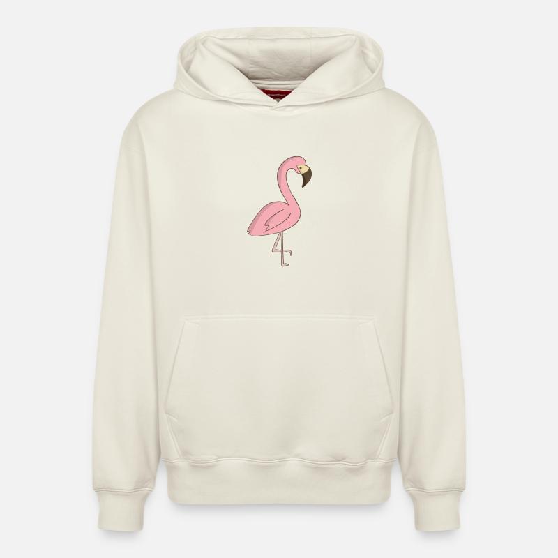 Flamingo - Sweat à capuche unisexe décontracté en coton biologique – de SPREAD - blanc cassé