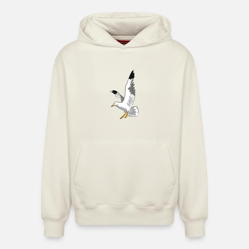 vogel möwe strand - Relaxed Unisex Organic Hoodie – von SPREAD - Naturweiß