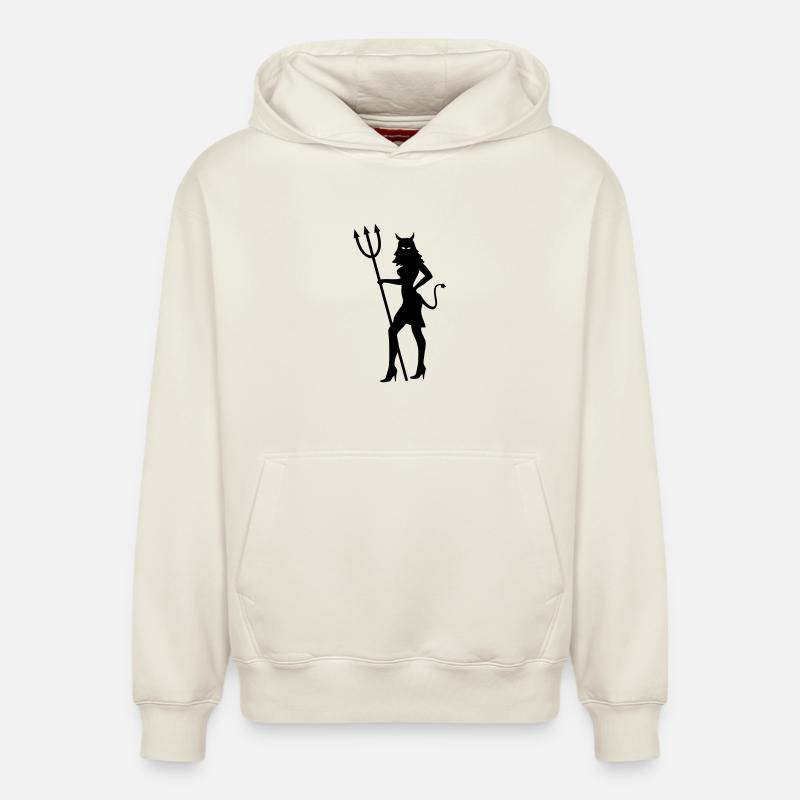 diable - Sweat à capuche unisexe décontracté en coton biologique – de SPREAD - blanc cassé