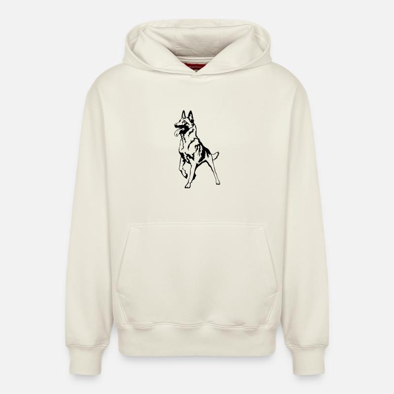 Malinois - Sweat à capuche unisexe décontracté en coton biologique – de SPREAD - blanc cassé