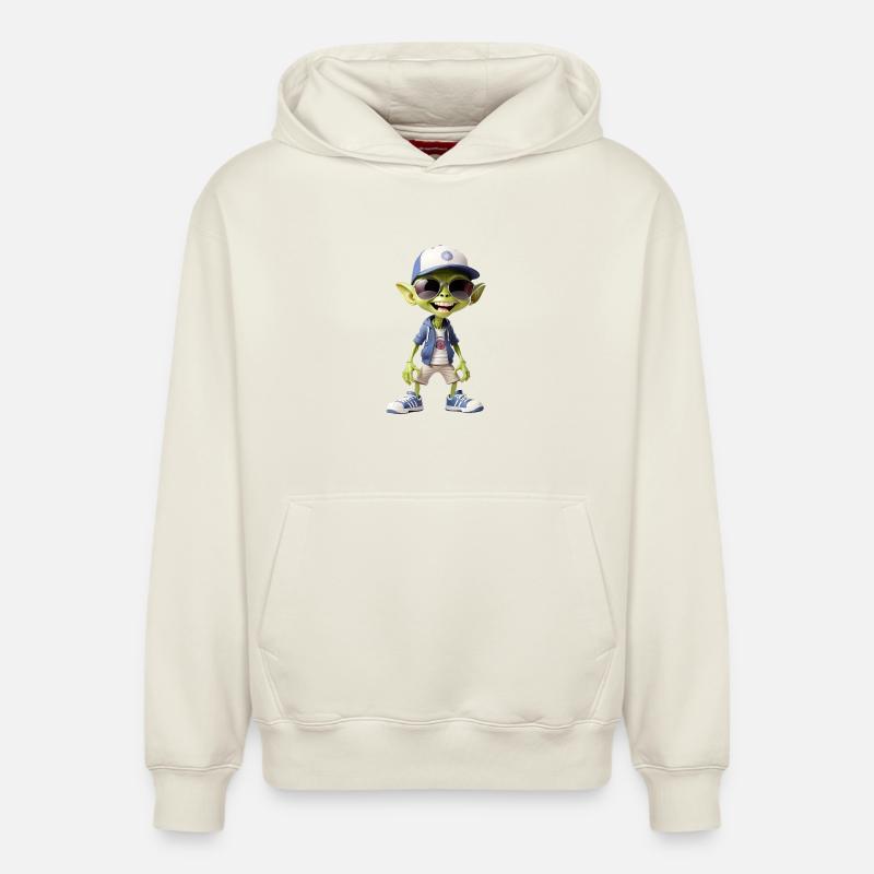 Adolescent extraterrestre cool - Sweat à capuche unisexe décontracté en coton biologique – de SPREAD - blanc cassé