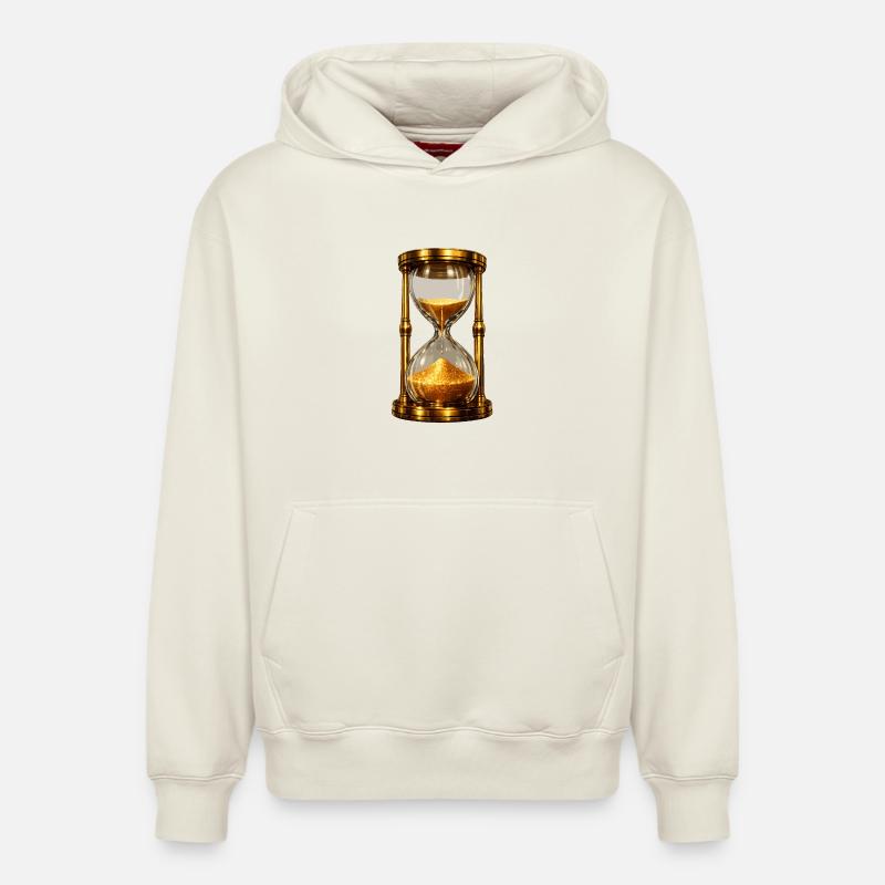 Sablier d’or - Sweat à capuche unisexe décontracté en coton biologique – de SPREAD - blanc cassé