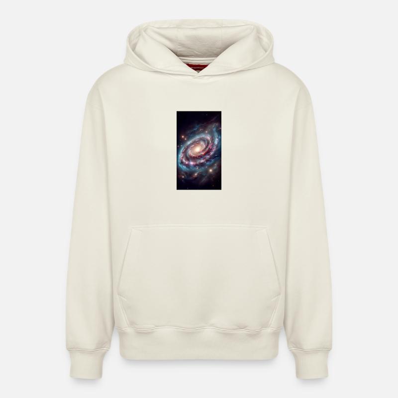 Vortex Galactique Pastel - Sweat à capuche unisexe décontracté en coton biologique – de SPREAD - blanc cassé