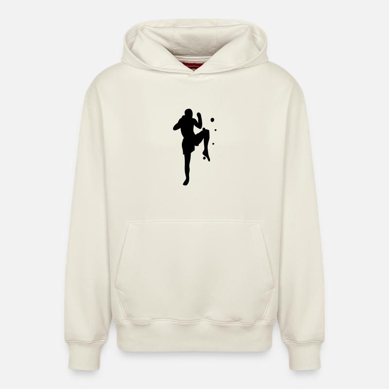 boxe - Sweat à capuche unisexe décontracté en coton biologique – de SPREAD - blanc cassé