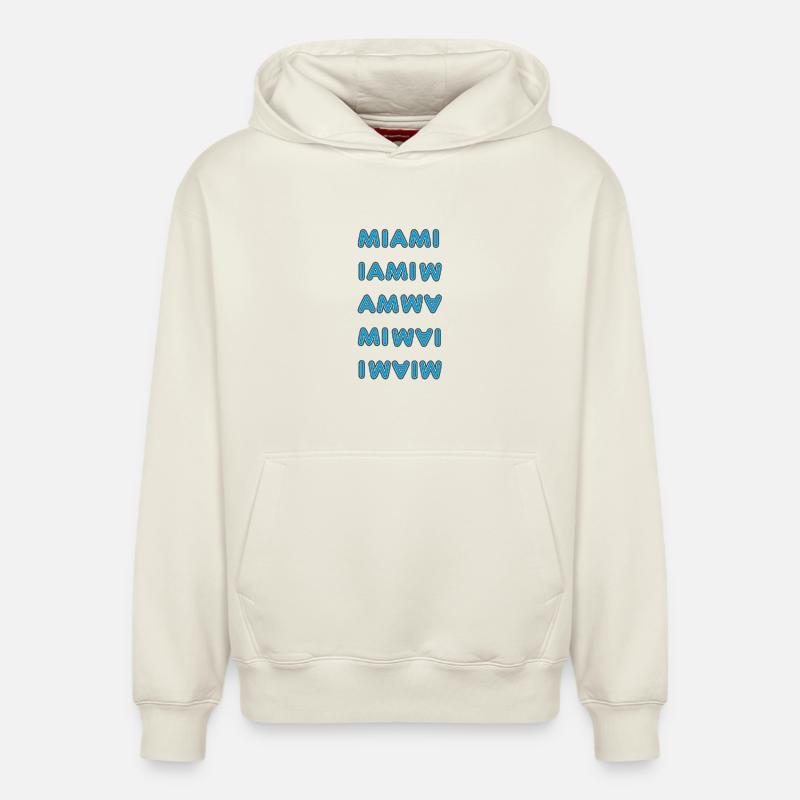 Miami Blue - Sweat à capuche unisexe décontracté en coton biologique – de SPREAD - blanc cassé