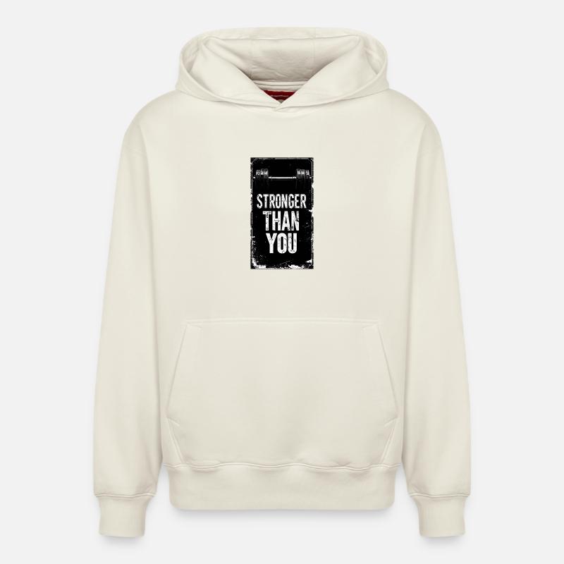 Plus fort que toi - Sweat à capuche unisexe décontracté en coton biologique – de SPREAD - blanc cassé