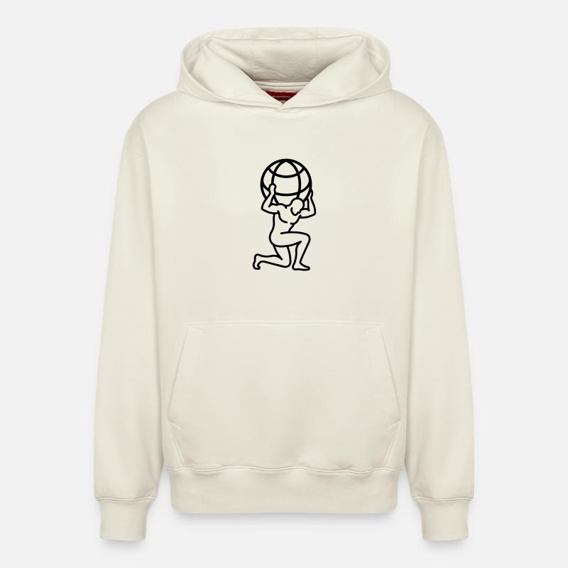 globe - Relaxed Unisex Organic Hoodie – by SPREAD - off white