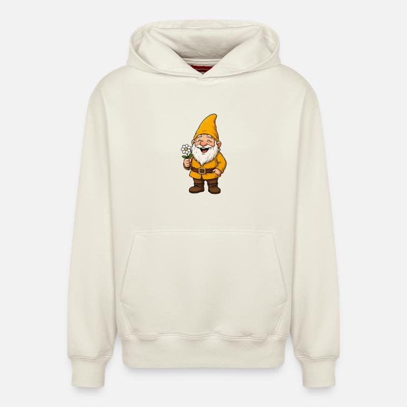 Nain fleur joyeux - Sweat à capuche unisexe décontracté en coton biologique – de SPREAD - blanc cassé