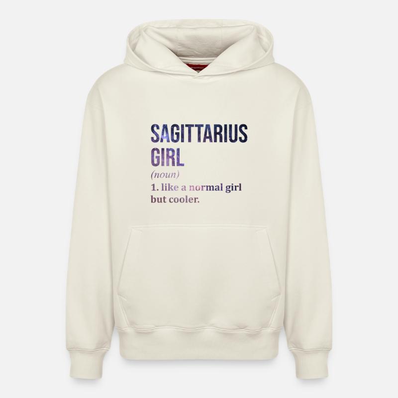 Sagittaire - Sweat à capuche unisexe décontracté en coton biologique – de SPREAD - blanc cassé