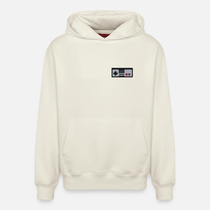 Manette de jeu - Sweat à capuche unisexe décontracté en coton biologique – de SPREAD - blanc cassé