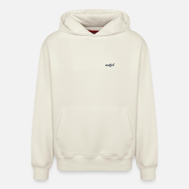 Avion brodé - Sweat à capuche unisexe décontracté en coton biologique – de SPREAD - blanc cassé