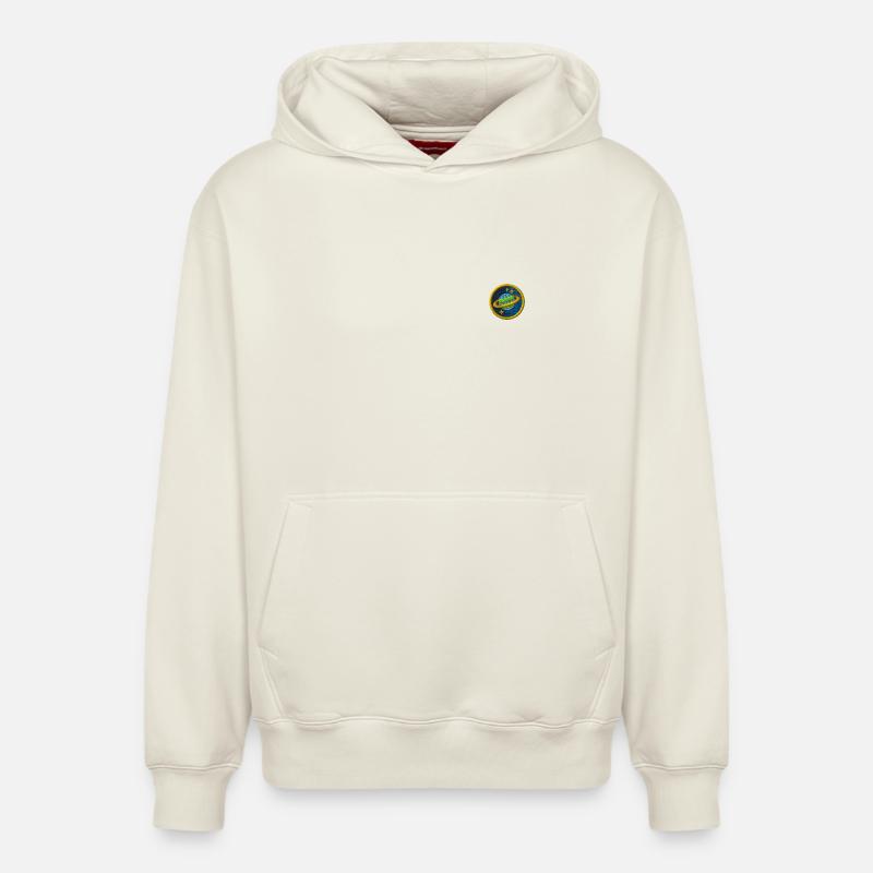 Saturne - Sweat à capuche unisexe décontracté en coton biologique – de SPREAD - blanc cassé