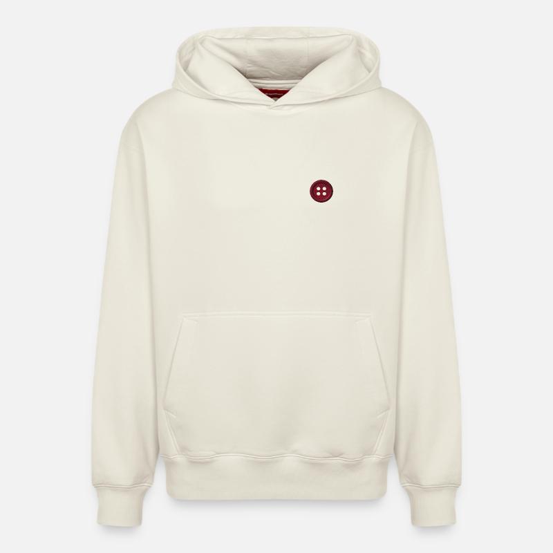 Bouton brodé - Sweat à capuche unisexe décontracté en coton biologique – de SPREAD - blanc cassé