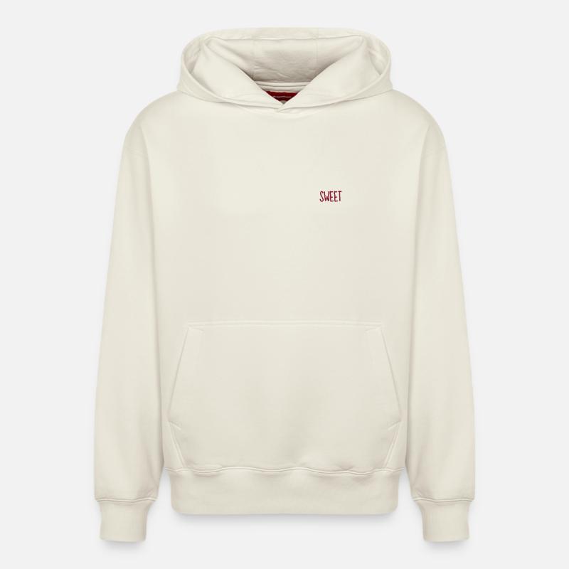 Sucré - Sweat à capuche unisexe décontracté en coton biologique – de SPREAD - blanc cassé