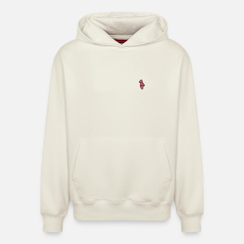 Champignon brodé - Sweat à capuche unisexe décontracté en coton biologique – de SPREAD - blanc cassé