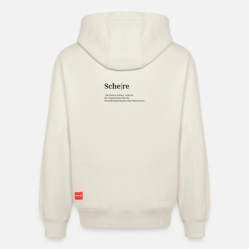 Ciseaux - Sweat à capuche unisexe décontracté en coton biologique – de SPREAD - blanc cassé
