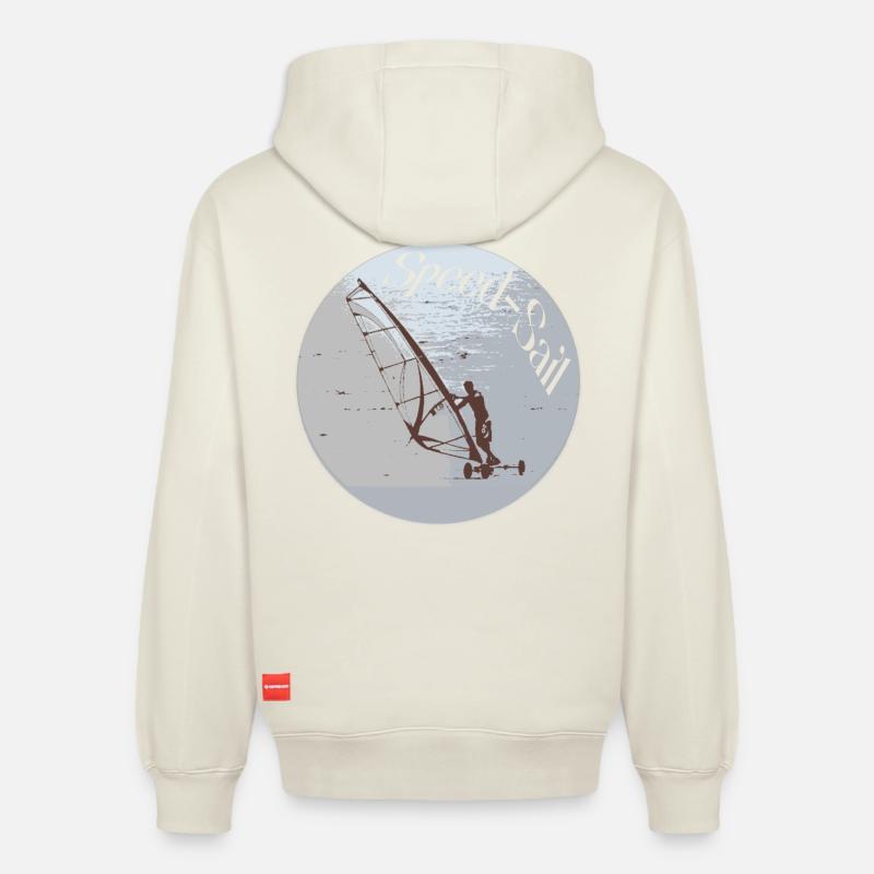 Speed-Sail - Sweat à capuche unisexe décontracté en coton biologique – de SPREAD - blanc cassé