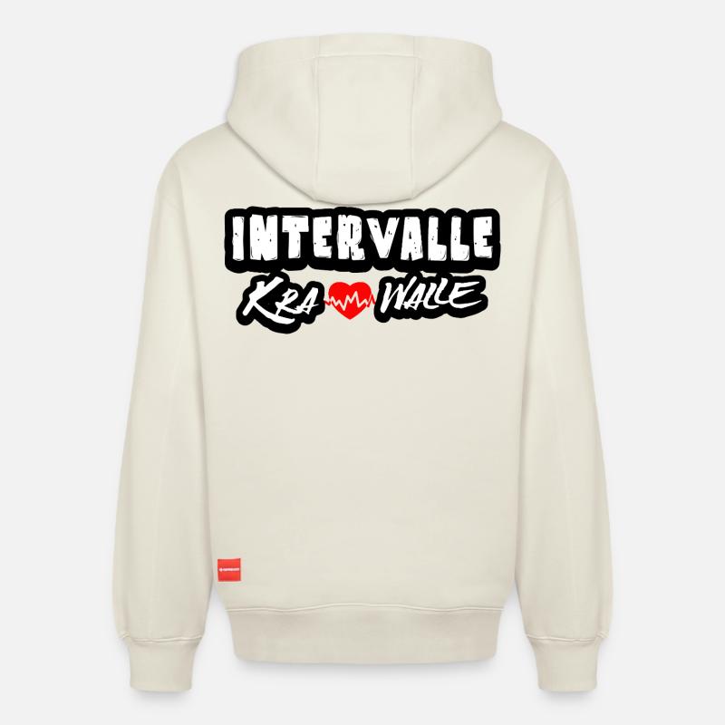 Intervalles émeutes - Sweat à capuche unisexe décontracté en coton biologique – de SPREAD - blanc cassé