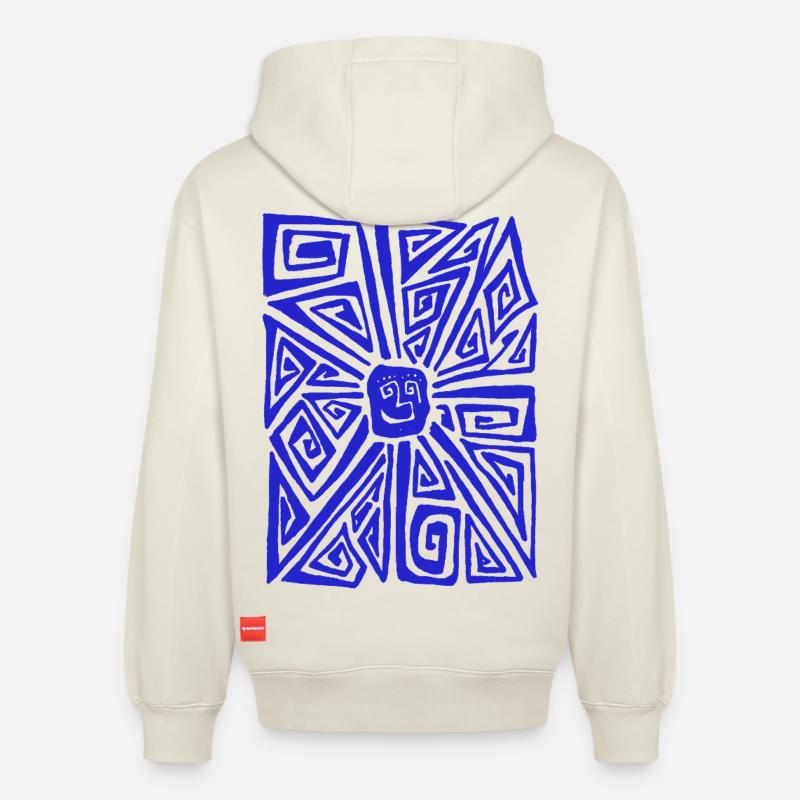 STRANGE SUN - Sweat à capuche unisexe décontracté en coton biologique – de SPREAD - blanc cassé