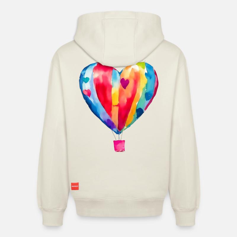 Ballon - Sweat à capuche unisexe décontracté en coton biologique – de SPREAD - blanc cassé