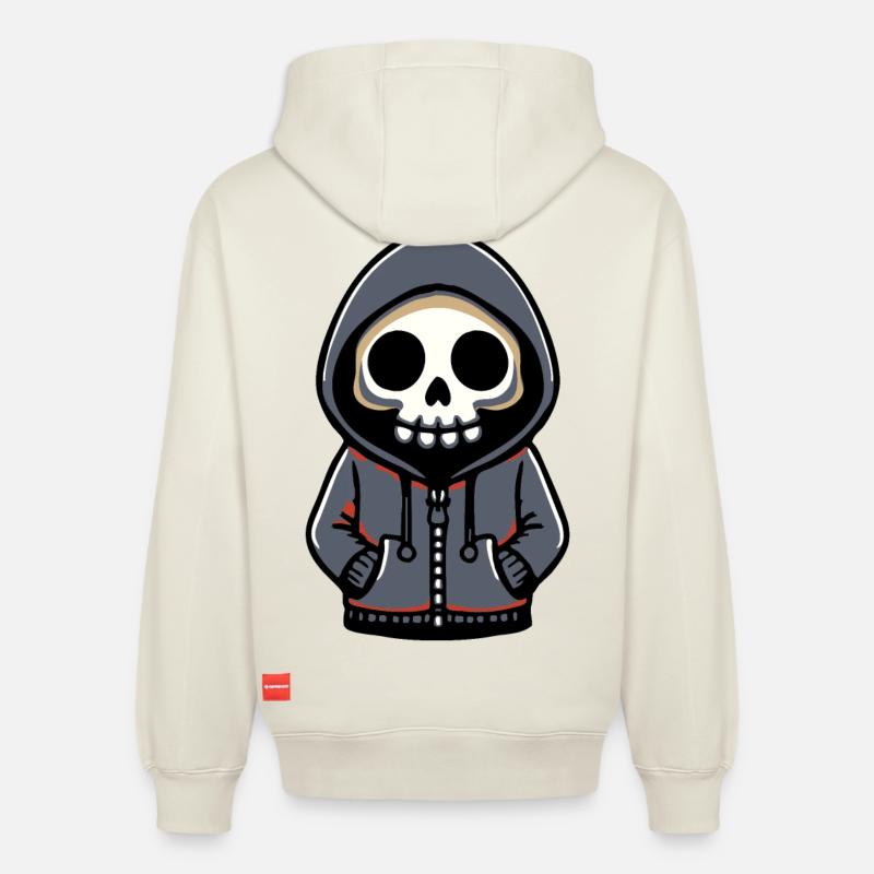 Squelette en sweat à capuche - Sweat à capuche unisexe décontracté en coton biologique – de SPREAD - blanc cassé