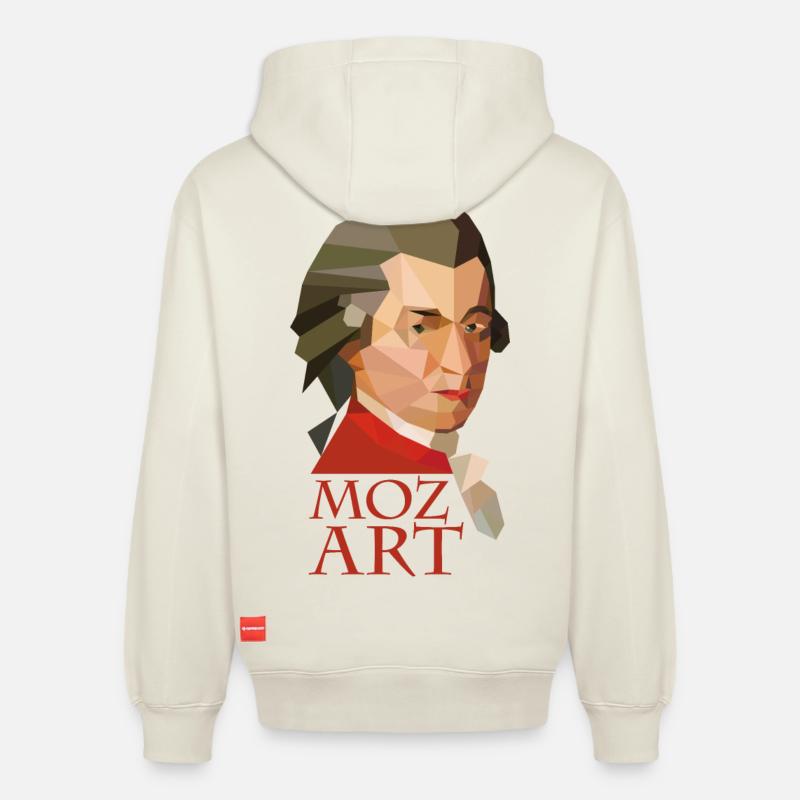 Mozart - Sweat à capuche unisexe décontracté en coton biologique – de SPREAD - blanc cassé
