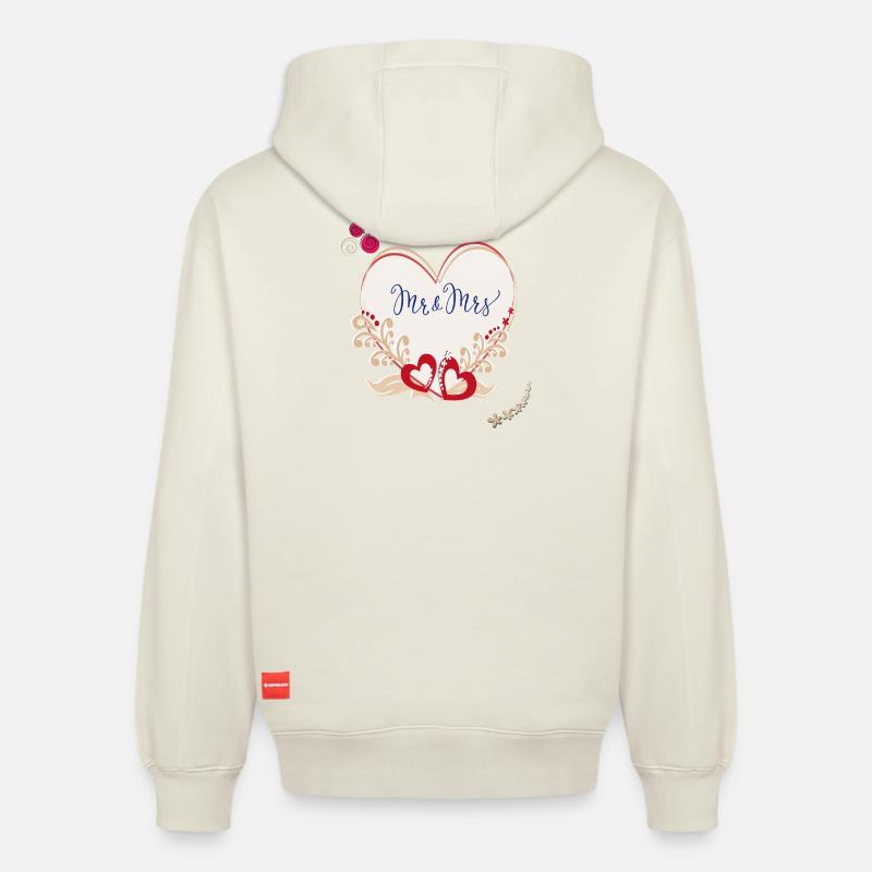 Mariage Marié - Sweat à capuche unisexe décontracté en coton biologique – de SPREAD - blanc cassé
