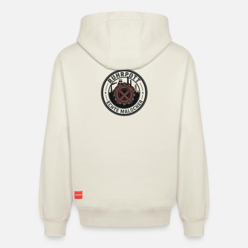 Ruhrpott Echte Malocher Patch - Relaxed Unisex Organic Hoodie – von SPREAD - Naturweiß