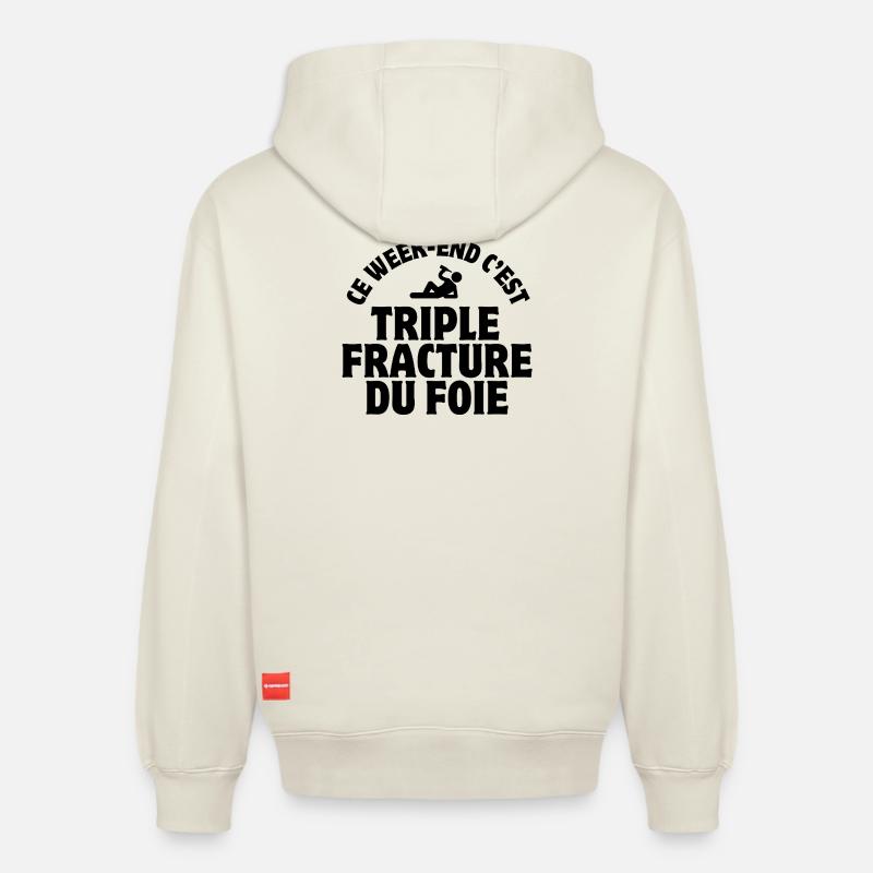 week-end, fiesta, EVG - Sweat à capuche unisexe décontracté en coton biologique – de SPREAD - blanc cassé