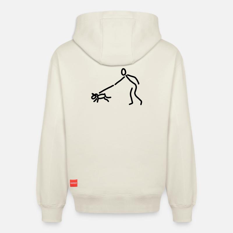 iYpsilon Hund gassi - Relaxed Unisex Organic Hoodie – von SPREAD - Naturweiß