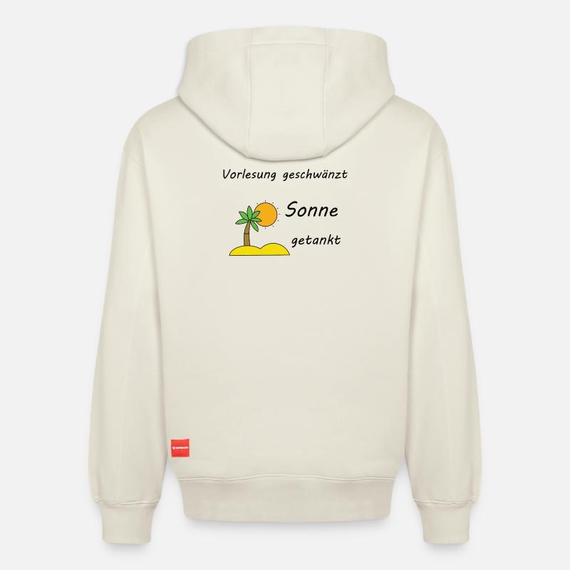 Unispruch "Sonne getankt" Geschenk, Studenten - Relaxed Unisex Organic Hoodie – von SPREAD - Naturweiß
